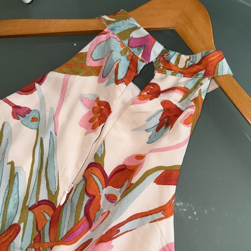Julia Jordan Slip Dress Julia Jordan Flowy Multicolored Halter Dress  Size 2 - Picture 8 of 11